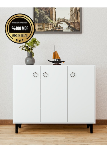 Dekorfim DF08102B MDF Ayakkabılık Antre Hol Çok Amaçlı Dolap Ayakkabı Dolabı