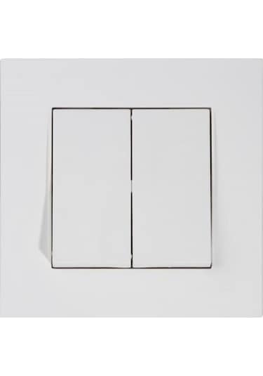 Mutlusan Komütatör Ikili Anahtar Rita Beyaz Mek + Tuş Çerçeveli