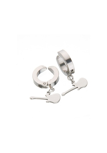 Sallanan Gitar Sıkıştırmalı Erkek Küpe Çelik Takı P24 T5