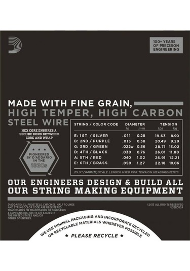 D'addario Ecg24 Chromes Elektro Gitar Teli 11-50