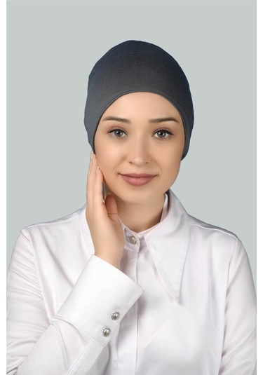 Altobeh Hazır Pratik Geçmeli Uzun Boru Tesettür Bonesi - Füme