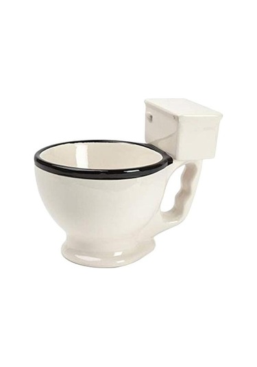 Tuvalet Seramik Kupa Kolu İle Kahve Çay Süt Dondurma Fincan Hediyeler İçin Komik Kupalar Beyaz