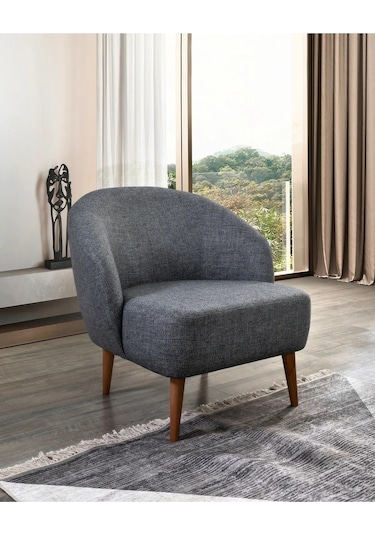 Nola Koltuk Takımı 3 3 1 & Bazalı Yataklı Koltuk & Kanepe - Antrasit Keten Kumaş 3+3+1