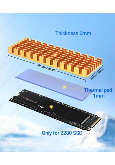 Jeyı Termal Pad Yeni Nesil Yüksek Performans 6mm M.2 2280 Ssd Nvm