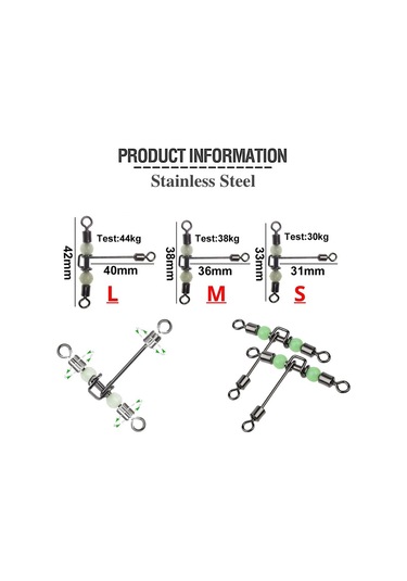 MSO Olta Balıkçılık Paslanmaz Çelik Fosforlu T Fırdöndü (Mod-B)
