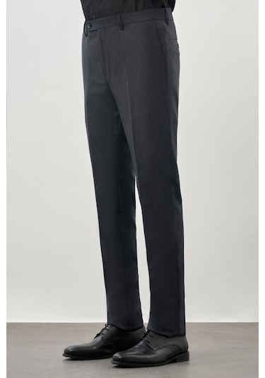 Lacivert Düz Gabardin Esnek Yan Cep Slim Fit Classic Pantolon 1003245209 219 Lacivert