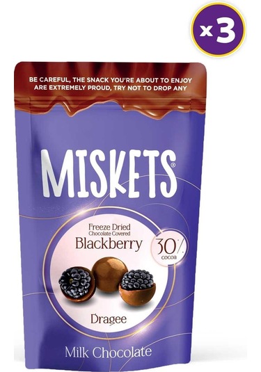 Sütlü Çikolatalı Böğürtlen 80 Gr X 3 Adet