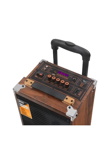 Baab Q8 Profosyonel Ahşap Kasa Taşınabilir 25x27x46 Kumandalı Bluetooth Hoparlörler