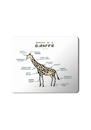 Zürafa Anatomi Giraffe Anatomy Baskılı Mousepad Mouse Pad