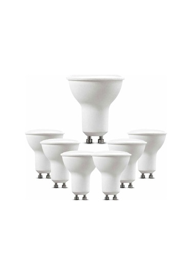 6'lı Gu10 Led Ampul Paketi 5 W, Sıcak Beyaz 4000 K Yüksek Parlaklık