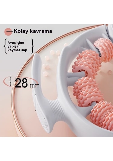 14'lük Yuvarlak Halka Klipsli Bacak Masaj Aleti - Silikon Baldır İnceltme Ve Şekillendirme Aparatı 4782 Pembe