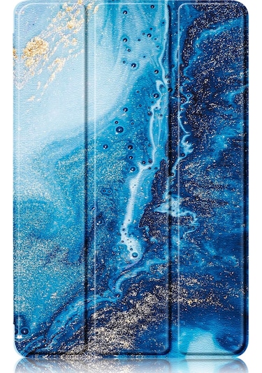 Lenovo Uyumlu Tab P12 Tb371fc Desen Baskı Üç Katlı Stand Tablet Kapağı Pu Deri + Tpu Tablet Kılıfı