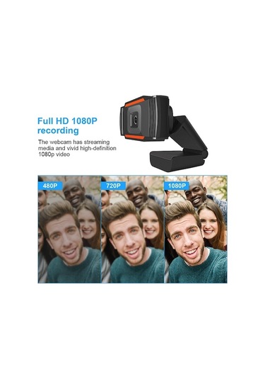Webcam Full Hd 1080p Geniş Açı Usb Web Kamerası Usb2.0 Sürücüsüz Mikrofonlu W 1080p