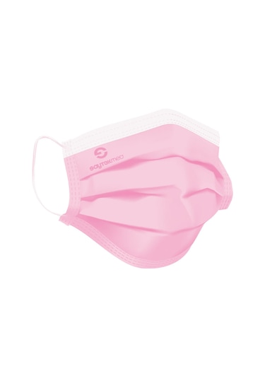 Saytekmed Meltblown Filtreli, Yassı İpli, 3 Katlı Pembe Maske (2 Kutu/100 Adet)