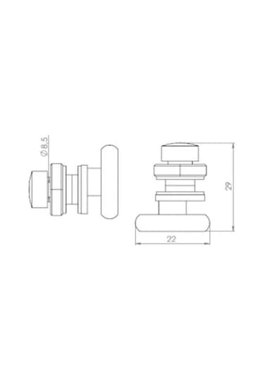 Duşakabin Tekeri Eksantrik Rulman Tekerlek 22mm Krom