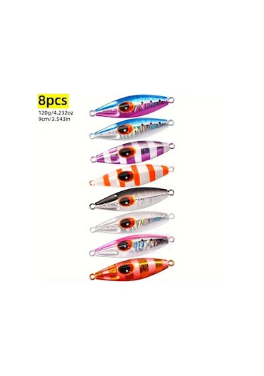 Fochsia 100g 8 Adet Yavaş Sarkan Yem Seti Levrek Yayın Yüksek Yoğunluk Kurşun Yem Deniz Tekne Balıkçılığı İçin