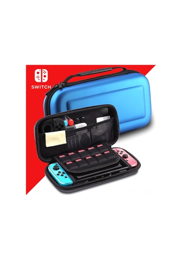Skycity Nintendo Switch Taşınabilir Çanta - Mavi, Dayanıklı Eva Kabuk Ve Kadife İç Tasarım, Kolay Taşıma Ve Koruma