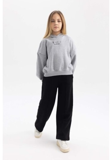 DeFacto Kız Çocuk Wide Leg Pantolon B7784A8NSBK81 Siyah