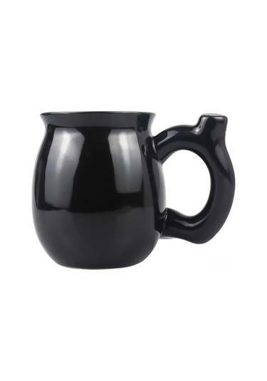 Yunboo 300ml Seramik Kahve Fincanı - Ev, Parti, Hediye İçin Uygun - Mikrodalga Ve Bulaşık Makinesine Uygun - Konforlu Tutamaklı Siyah