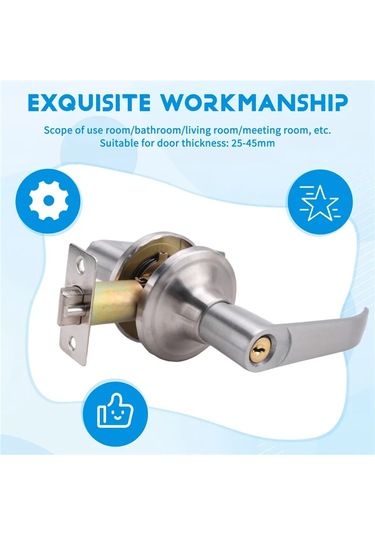 Aee3-kapı Kolu Kilit Giriş Sürgülü Ön Kapılar Giriş Anahtarlı Kilitler Ev Silver Diğer