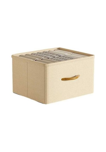 Dancemonkey Cbtx 42l Katlanabilir Yıkanabilir Saklama Kutusu - Taklit Keten Organizatör, Giysi Ve Yatak İçin Bej 140l