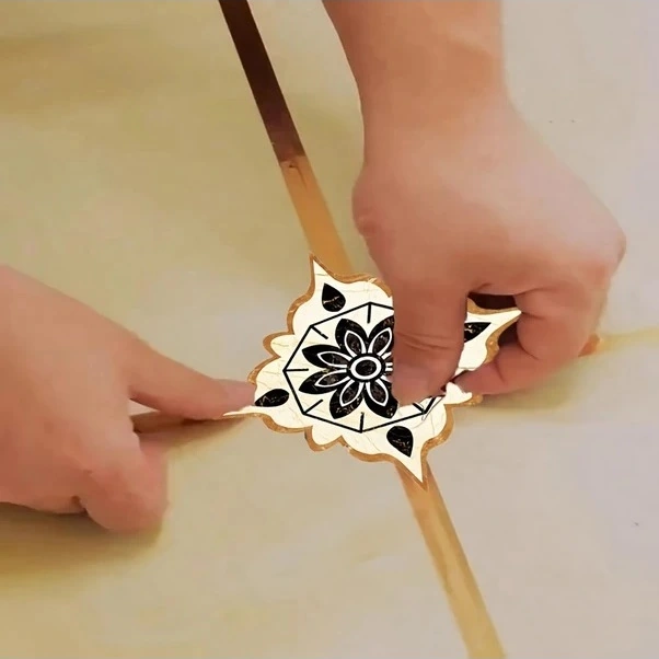 Trendooze Sunshine022 Vintage Çiçek Dekor Seramik Mat Zemin Duvar Çıkartması Siyah+turuncu Siyah - Turuncu