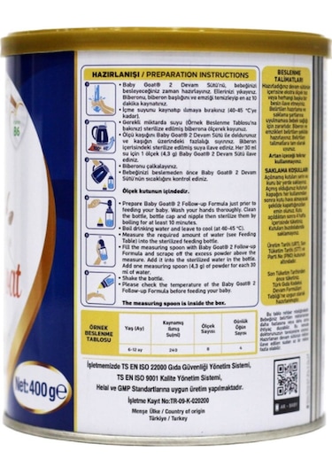Baby Goat 2 Devam Sütü 400 G 6 Adet