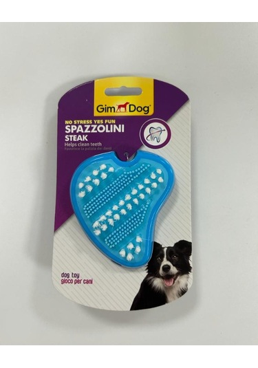 Gimdog Spazzolini Steak Tpr Mavi Köpek Diş Fırçası ve Oyuncağı 10 CM