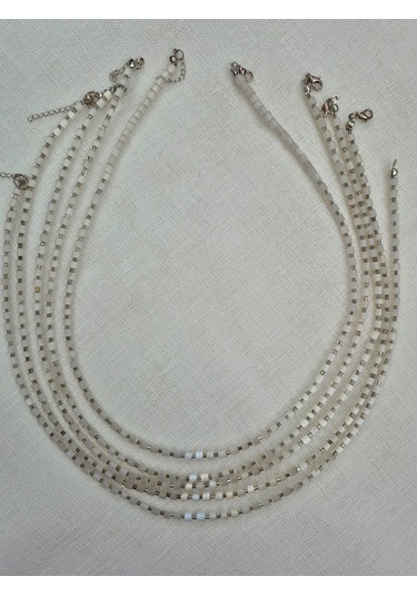 Sedef Boru Kesme Boncuk Bayan Kolye