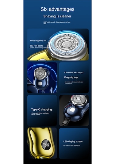 Elektrikli Tıraş Makinesi Usb Şarj Edilebilir Dijital Ekranlı Mini Seyahat Tıraş Makinesi, A