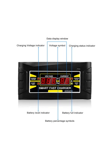 Geeroyoo Otomatik 12v 6a Akıllı Araç Şarj Cihazı - Lcd Ekranlı, Hızlı Şarj, Kurşun Asit Bataryalar İçin