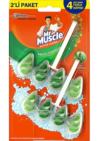 Mr. Muscle Active Clean Klozet Blok Çam 2'li 77 G