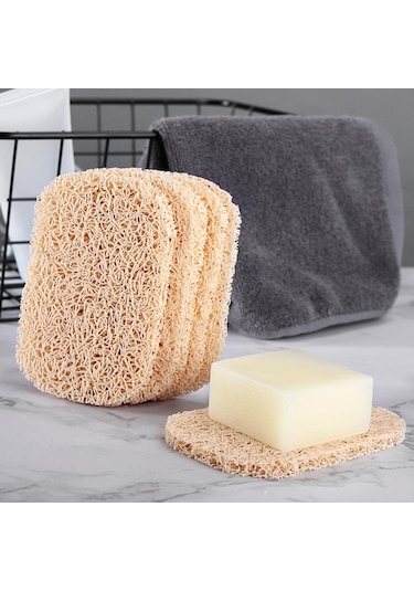 Suntek Pvc Sabun Koruyucu Kendinden Boşaltma Aksesuarı Kaymaz Sabunluk 4 Adet Bej