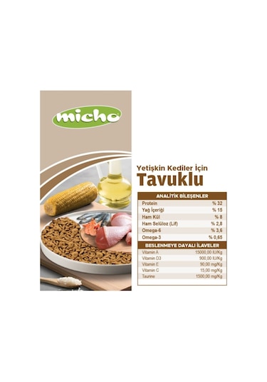 Micho Yetişkin Kedi Maması 15 Kg