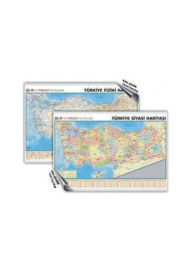Türkiye Siyasi ve Fiziki Duvar Haritası- Mep Medya