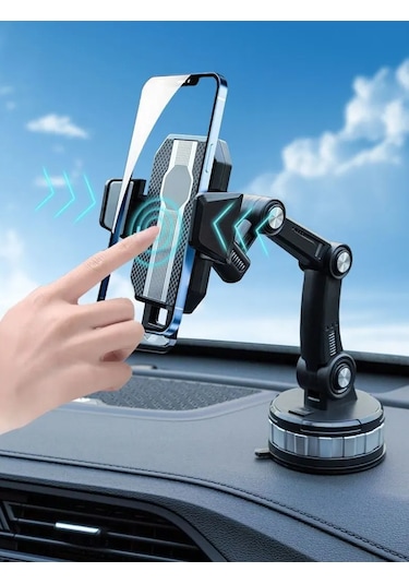 Araç İçi Süper Vantuzlu Telefon Tutucu 360 Dönerli Torpido Ve Cam