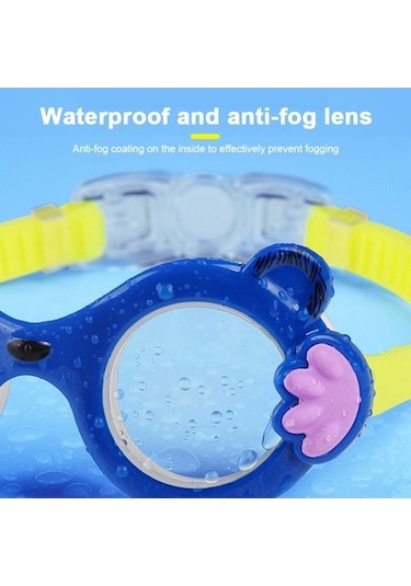 Artfulabode Mor Kedi Karikatür Jh8560 Gözlüğü Yüzme Şekli Önleyici Buhar Önleyici Çocuk Çok Renkli