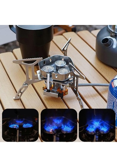 Taşınabilir Kamp Gazlı Ocak, 5800w Güç Ve Piezo Ateşleme Anahtarı İle Rüzgara Dayanıklı Açık Hava Pişirme Ekipmanı Çok Renkli