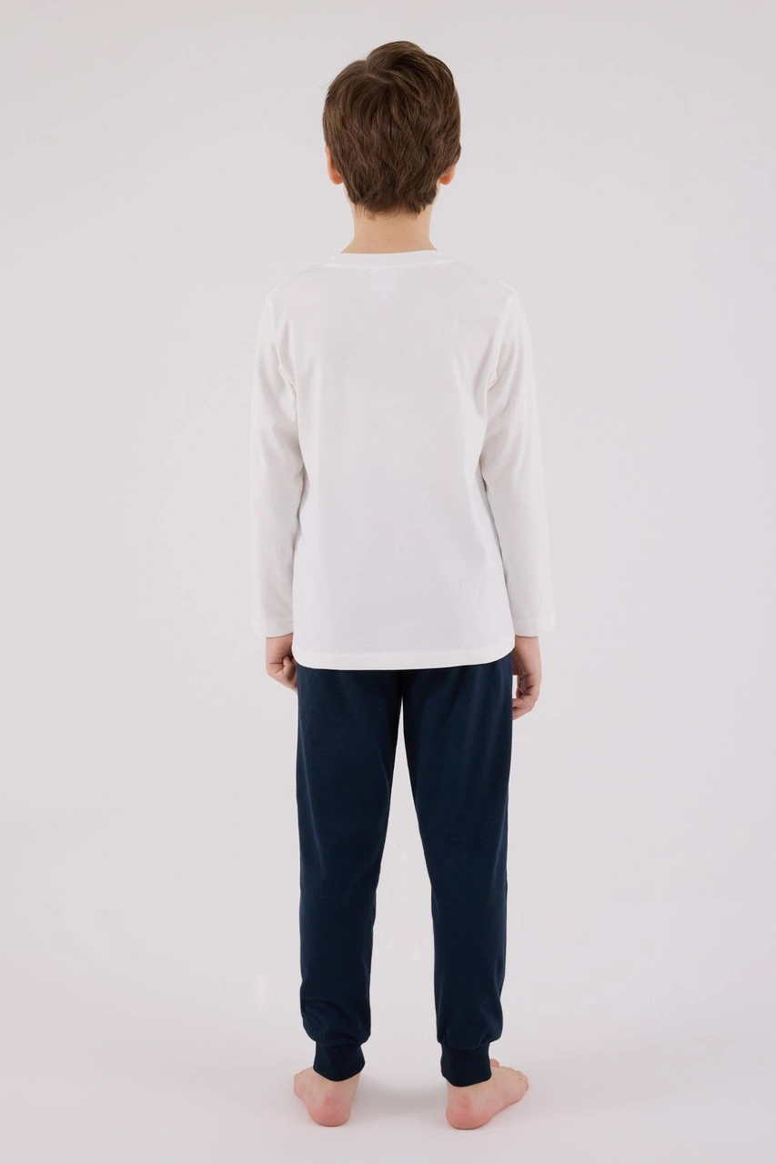 U.s. Polo Assn. Erkek Çocuk Uzun Kol Pijama Takım Beyaz-1775 Beyaz
