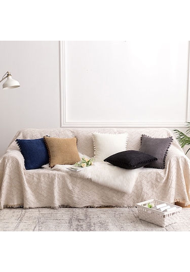 Yunboo Turuncu Mısır Taneli Dokulu Kadife Yastık Kılıfı - Modern Ev Dekoru, 45x45 Cm, Yumuşak Ve Temizlenmesi Kolay, Koltuk/canape Kullanıma Uygun Diğer