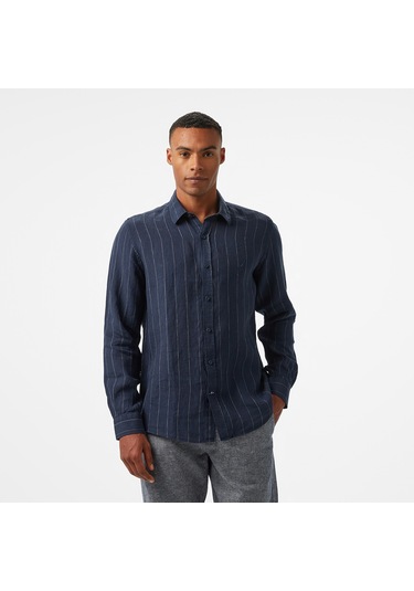 Nautica Erkek Lacivert Classic Fit Çizgili Gömlek Çizgili W55446t Lacivert