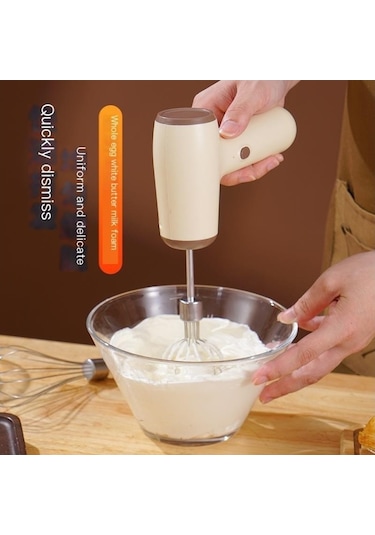 Soulader Kablosuz Mini Elektrikli El Çırpıcı Mutfak Aleti Yumurta Yoğurma Karıştırma Makinesi Kahverengi
