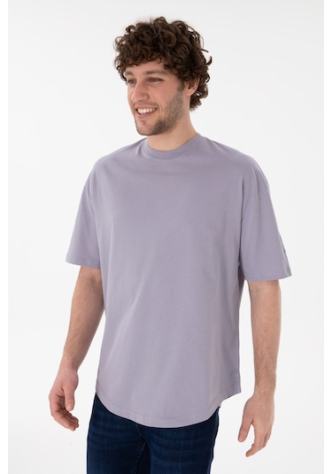 U.S. Polo Assn. Erkek Long Fit Bisiklet Yaka Gri Basic Tişört 50305988-VR024