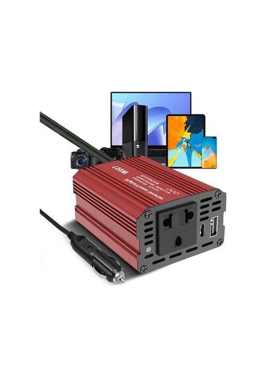 Dancemonkey 150w Güç İnvertörü 12v İla 220v Ac Araba Fişi Adaptörü Araba Çakmağı İçin Kırmızı