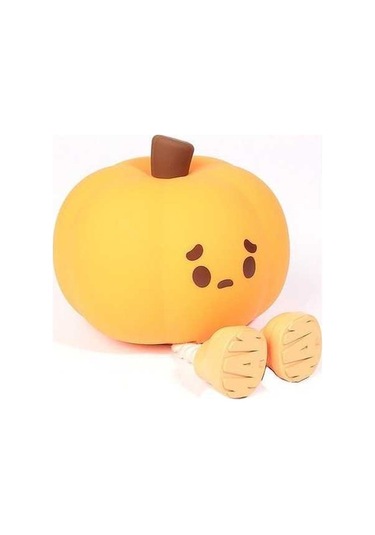 Fastbuy Qıchu Balkabağı Silikon Gece Lambası Yatak Odası Uyku Lambası Başucu Pat Işıkları Sari Sari