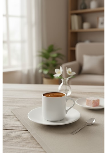 Bernardo Hermes 6 Kişilik Fincan Takımı Beyaz