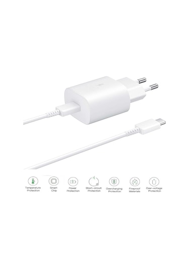 Samsung Galaxy M06 5g Uyumlu Type-c Ultra Hızlı Şarj Seti 22.5w 3.0 Amper Şarj Adaptörü Ve Kablo