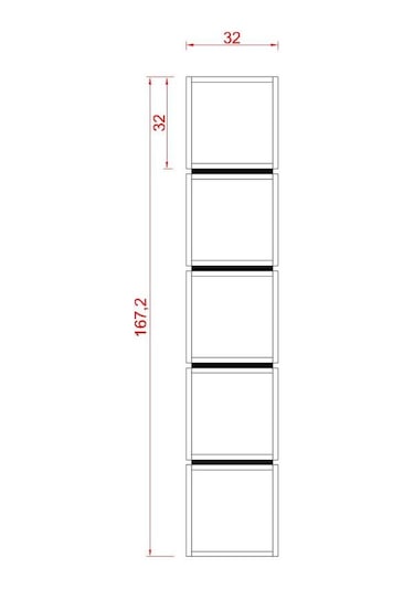 Rafkestir Periskop Suntalam Kitaplık ( 32 X 167 Cm ) Beyaz ( Mat )