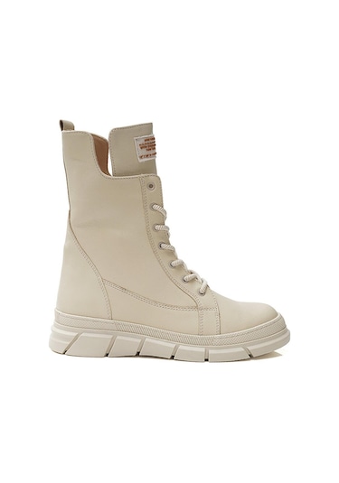 Greyder 32672 Kadın Ekru Hakiki Deri Sneaker Bot -311-ekru Ekru