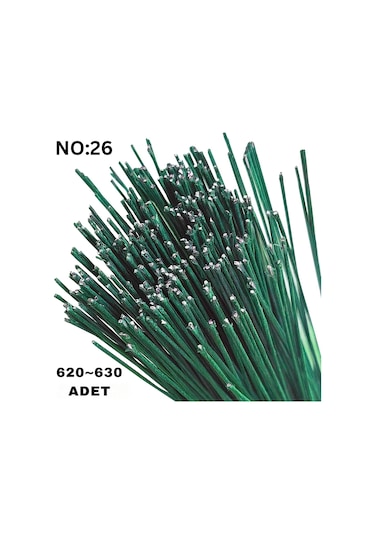 Yeşil Yapay Çiçek Teli, No:26 0.8 Mm - Çiçek Aranjman Yapım Tel